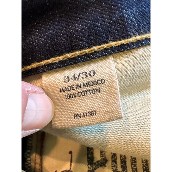 Polo Ralph Lauren Jeans Mens Size 34x30 Blue Slim Straight 018 Dark Wash Preppy - Picture 5 of 11